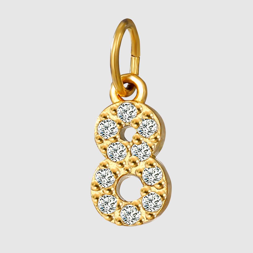 Chi Hang Schmuck: Zirkon Edelstahl Buchstaben- und Zahlanhänger für DIY Halsketten-/Armband.