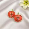 European & American Christmas Pumpkin Head Quirky Diamond Stud Earrings