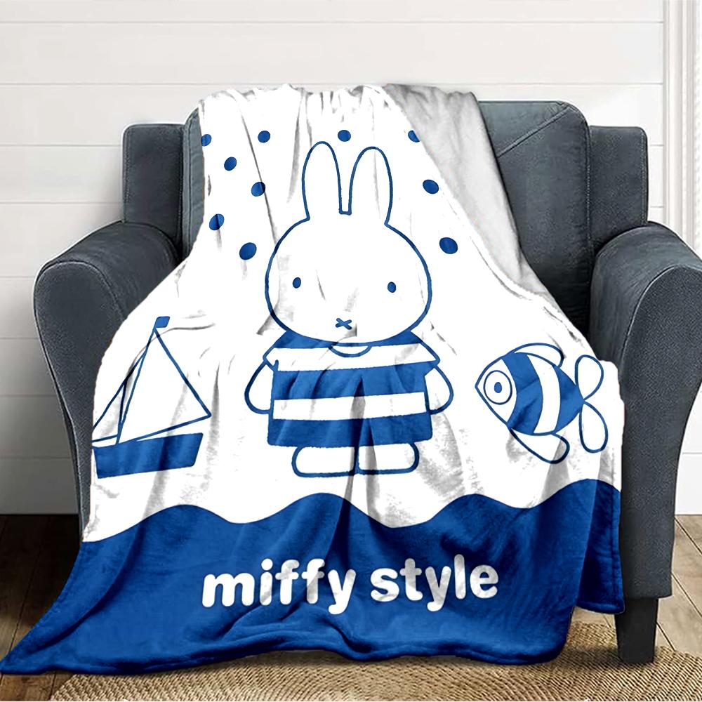 1pc Miffy4 Blanket, Gift, for Men and Women, Soft Blanket, Good for Sofa Bed Couch Travel, Lightweight Flannel Blanket