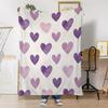 Purple Heart Pattern Throw Blanket, Soft Cozy Flannel Blanket, Romantic Home Decor Gift for Couch Bed