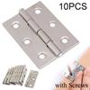 10Pcs Hardware Stainless Steel Hinges Door Connector Drawer 6 Mounting Holes with Screws for Furniture Bookcase Window Cabinet Door Fitting