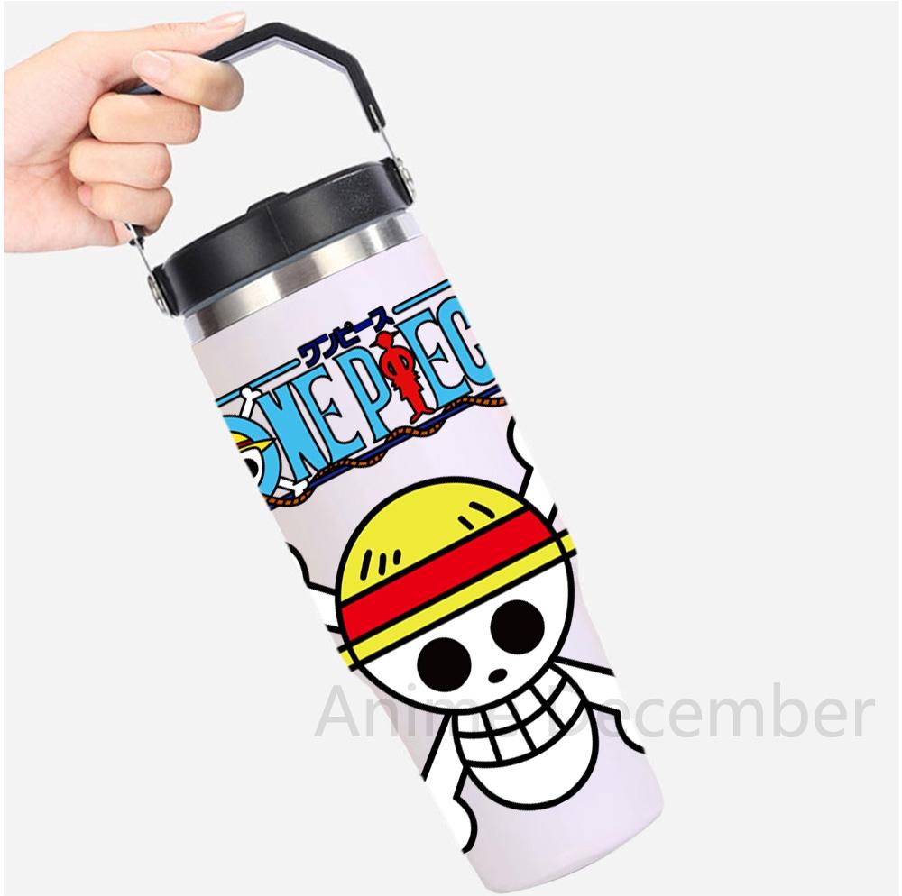 30oz Anime Americká Jednoduchá Jednobarevná Nerezová Termoska Přenosný Hrnček na Vodu do Auta Termoizolační Studený Ledový Hrnček