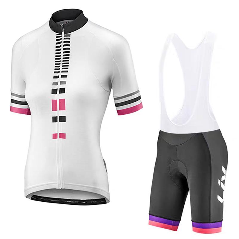 Women's Cycling Suit Set Summer Short Sleeved Cycling Jersey Cycling Bib Women's Sponge Cushion Cycling Shorts