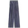 Luosi Plaid Wide-Leg Pants: Retro, Loose-Fit, Versatile Women's Style for 2025
