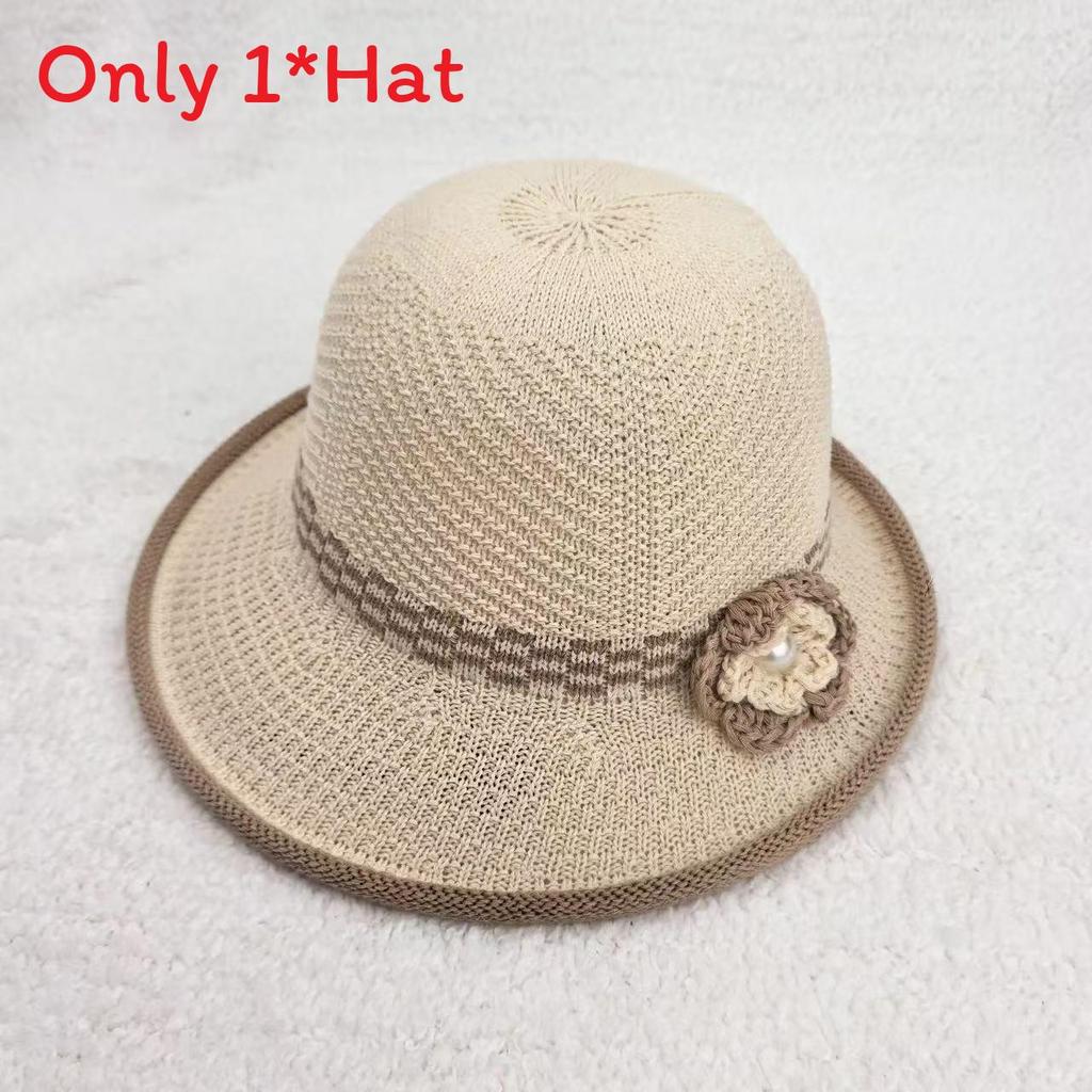 Sun Protection Hat For Women With Embroidered Flower Pattern Outdoor Summer Foldable Breathable Polyester