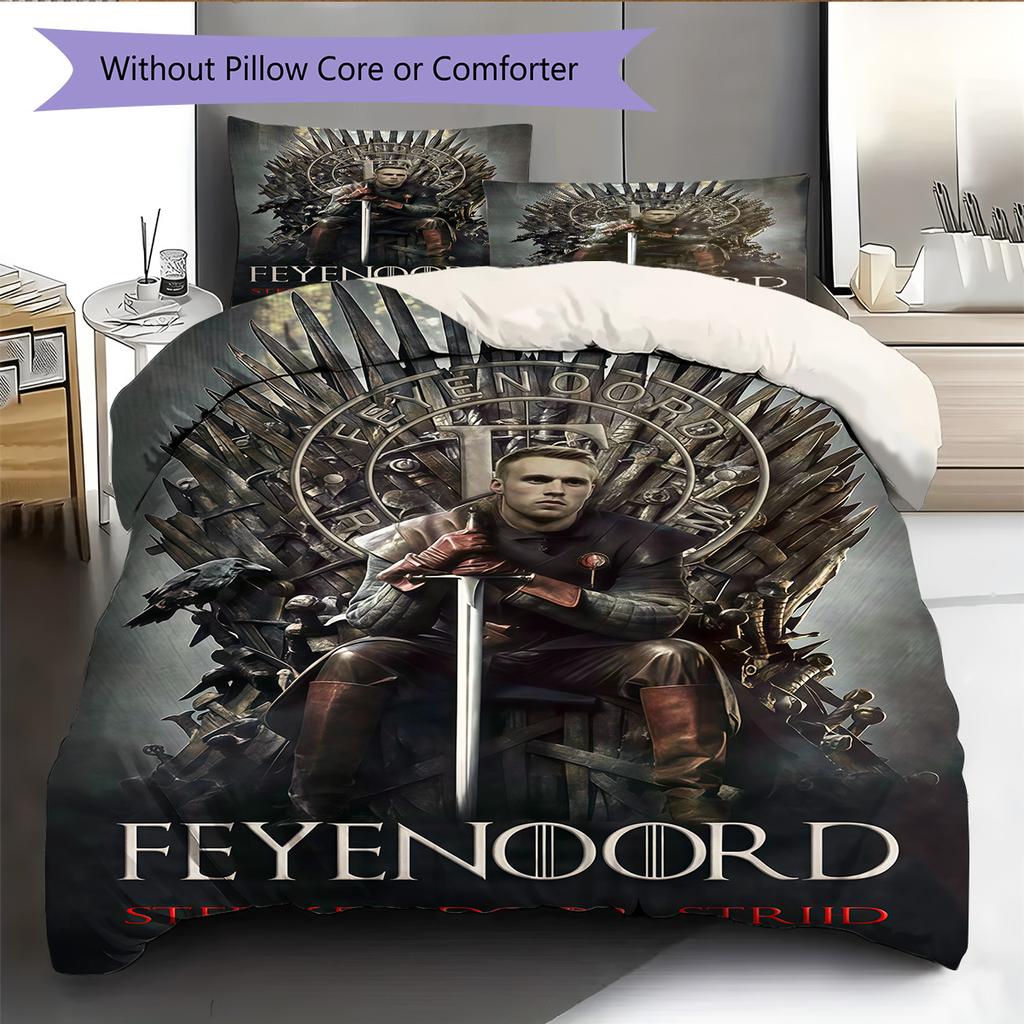 Feyenoord Rotterdam  Pattern Bedding Quilt Set Quilt Cover Pillowcase Home Decoration Birthday Gift (1 * Duvet Cover + 2 * Pillowcase, Without Core)