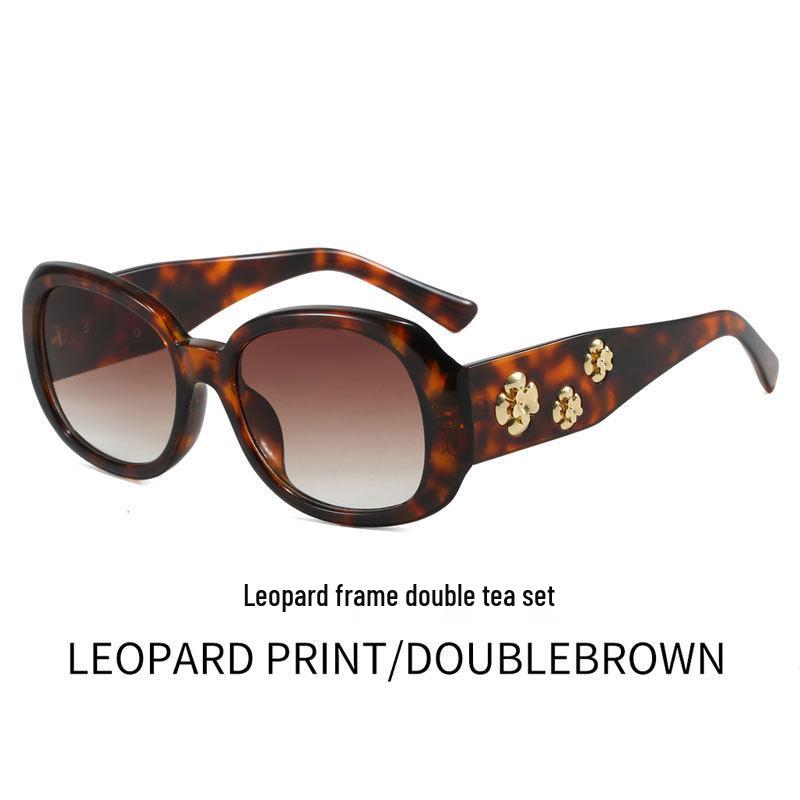 Women's Elegant Floral Sunglasses: Slimming, Anti-Ultraviolet, Versatile, Perfect for Photos and Sunshade