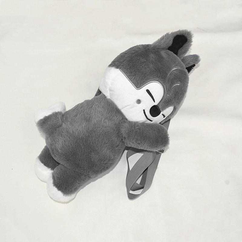 Wolf Bear Foxes Duck Cartoon Animal Plush Toy Crossbody Bag Backpack Doll Birthday Gift