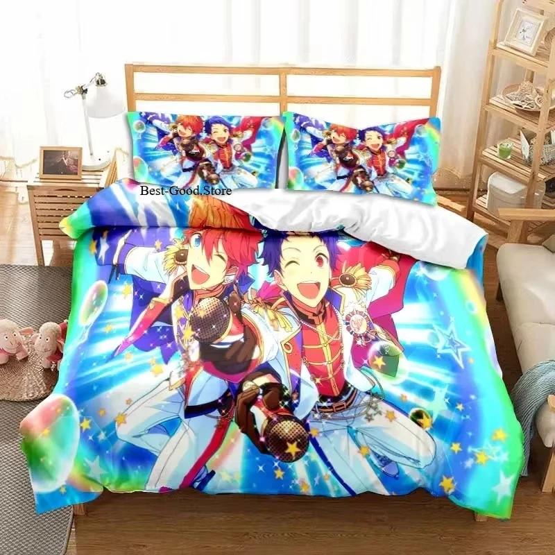 New Anime Rock Band Ensemble Stars All Season Twin Bedding Set 3 Piece Comforter Set Bed Duvet Cover Double King Comforter Cover