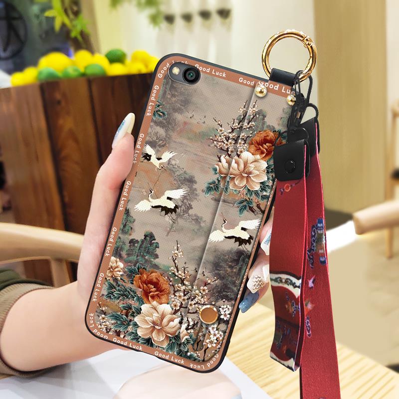 Protective Shockproof Phone Case For Xiaomi Redmi GO Back Cover Soft case Waterproof Fashion Silicone Lanyard For Mom