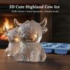 Moule à Glaçons Cube Vache des Highlands – Glaçons 3D Adorables, Parfait pour les Boissons, les Fêtes et les Cadeaux