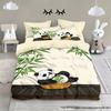 Ensemble de literie Panda Géant: Style mignon frais et apaisant, Coton pur, Comprend une housse de couette, un drap plat et un drap-housse pour enfants.
