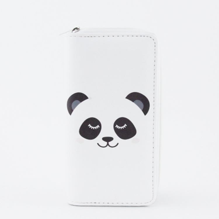 

Милый кошелек-лонг из ПУ с черно-белой полоской панды, сумка для студенческого билета для печати