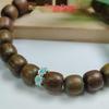 Green Sandalwood Feng Jiu Circle Bead Bracelet - Chinese Style Couple's Prayer Bracelet