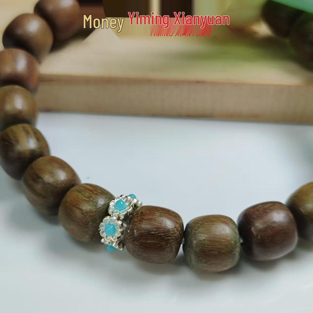 Green Sandalwood Feng Jiu Circle Bead Bracelet - Chinese Style Couple's Prayer Bracelet