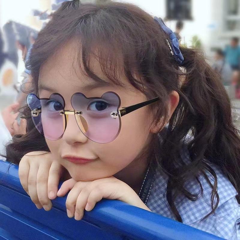 Children'S Cute Glasses Sunglasses Boys And Girls Fashion Baby Bear Ears Shape Photo Sunglasses
