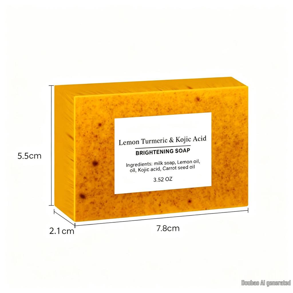 TK Style Handmade Cold Process Soap: Turmeric, Lemon, Kojic Acid, & Ginger for Bath & Face - European & American Market.