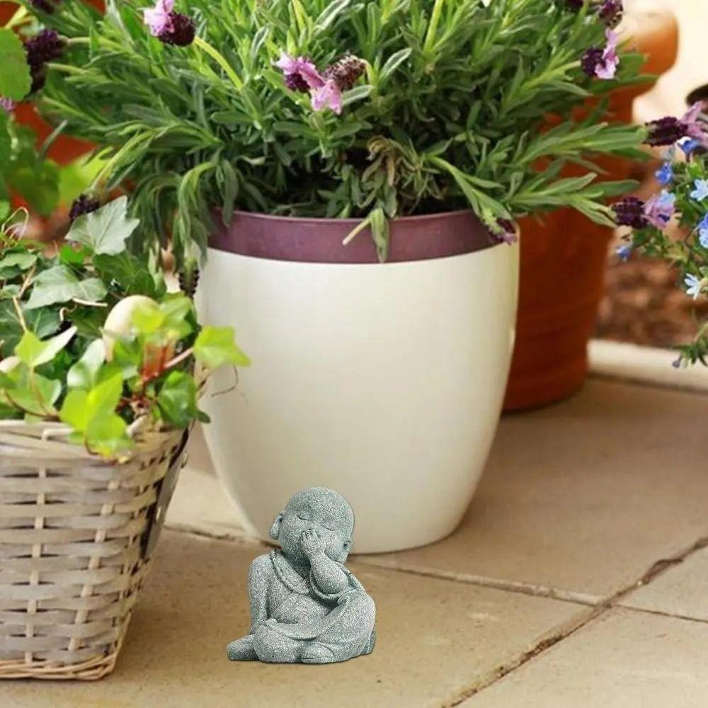 DIY Little Monk Ornament Chinese Style Buddha Statue Mini Bald Monk  Fish Pond Landscaping
