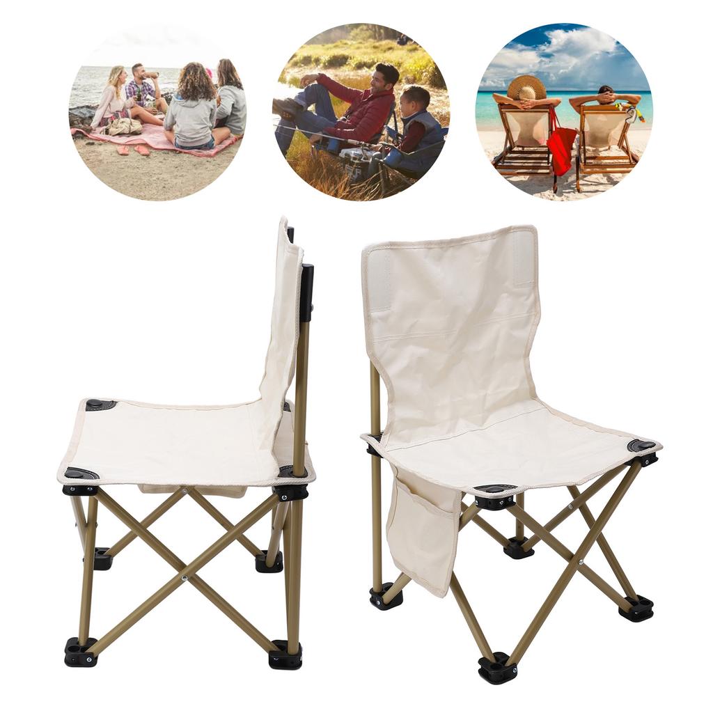 Folding Camping Chair Rust Proof Prevent Slipping Waterproof Portable Outdoor Chair for Fishing Camping Beach