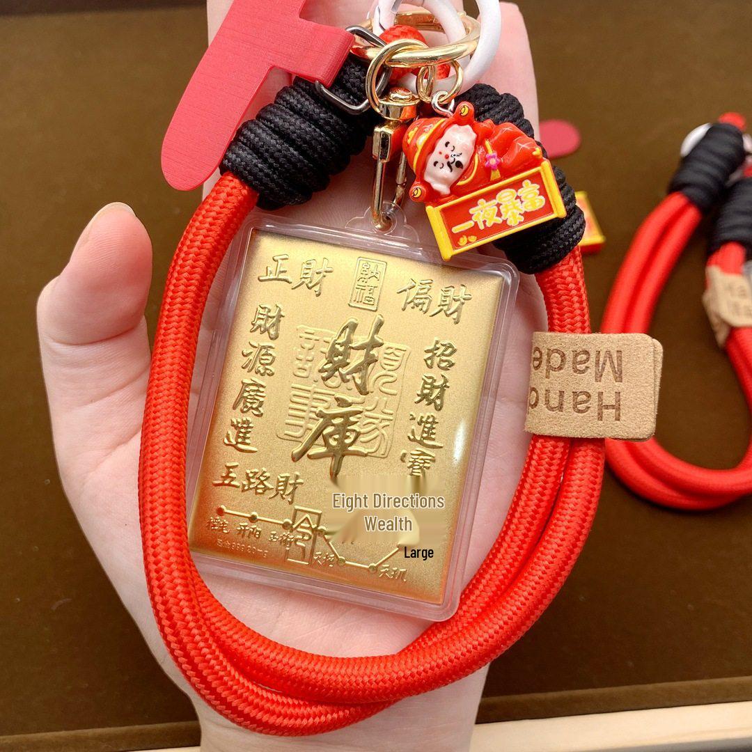 Trendy 999 Pure Gold Keychain Pendant: Wealth-Attracting Bag Charm & Gift