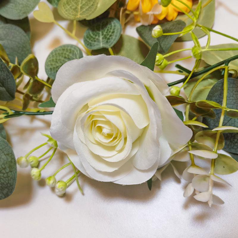 Eucalyptus & Rose Decorative Artificial Flower Vine for Home