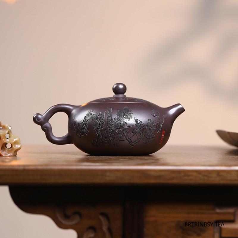 Tradition Yixing Purple Clay Teapot Chinese Handmade Tea Pot Household Beauty Kettle Raw Ore Zisha Tea Set Accessories 210ml