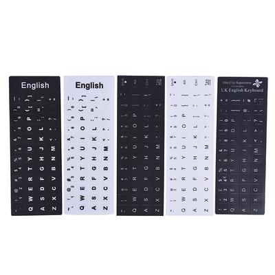 English Keyboard Replacement Stickers Protective Case Transparent Protective Skin White Background Black Letters Any Computer Laptop Keyboard Cover
