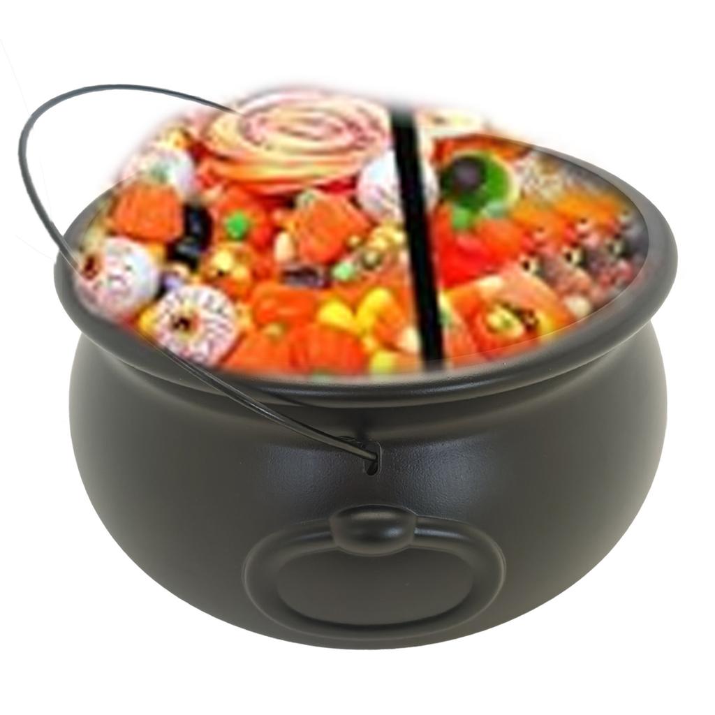 Calderone Classico per Streghe Bollitore Secchio 12" Nero Contenitore per Caramelle Ciotola per Dolcetti per Forniture Decorazioni Festa di Halloween
