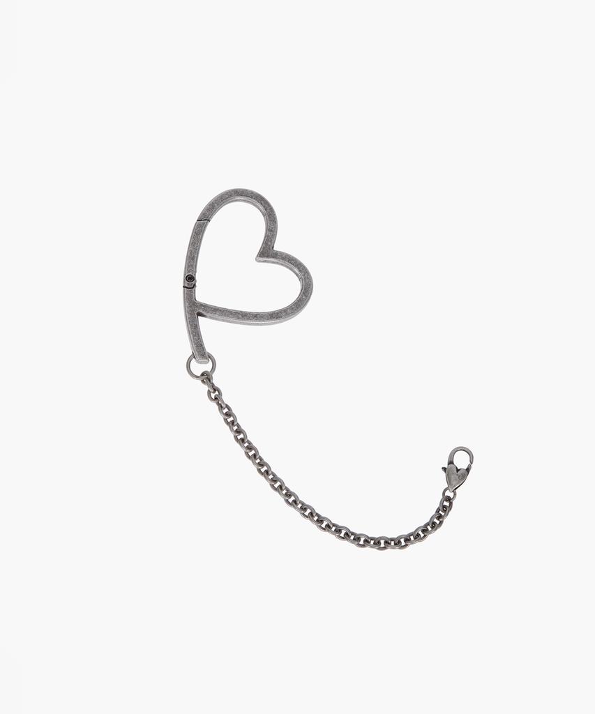 Margesherwood Heart Clip Keychain_Antiqued Silver