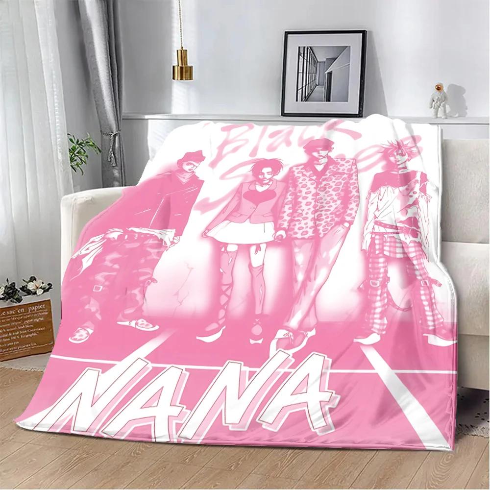 Anime Girls Nana Flannel Blanket 3d Printed Picnic Blankets Warm Soft and Comfortable Throw Blanket Home Travel Birthday Gift