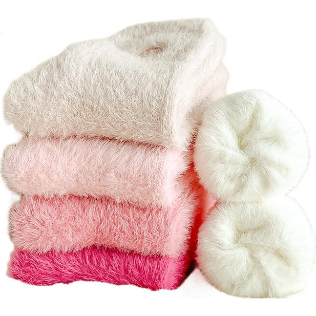 Miiow 3 Pairs Women's Mink Velvet Socks Autumn Winter Thickened Warm Mid-Calf Floor Socks Postpartum Maternity Socks