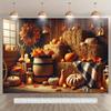 2D Plane 1 Piece of Autumn Harvest Background Fabric Rustic Style Autumn Photography Background Fabric
