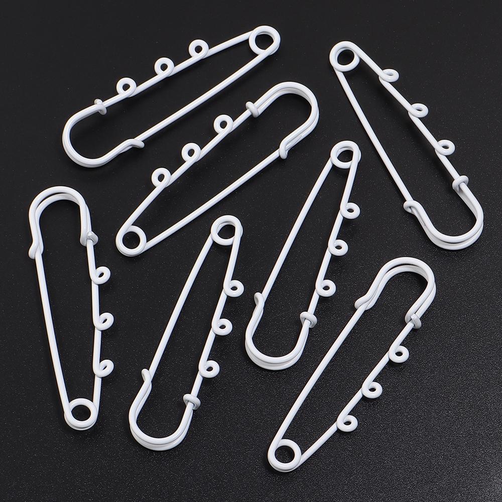 6pcs Safety Pins Brooch Blank Base Brooch Pins With 3 Loops Colorful Metal Pin DIY Brooch Charms For Jewelry Making Accessories