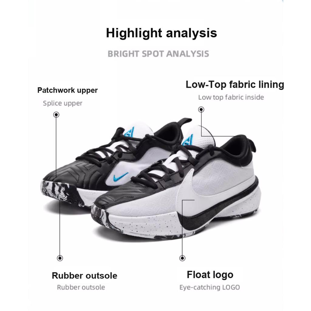 Nike Zoom Freak 5 GS Oreo Kinder Sneakers Wit Zwart Foto-Blauw DZ4486-100