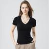 Fengxun Women's 100% Pure Wool V-Neck Seamless Knit Base Layer