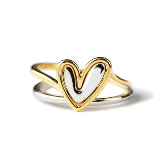 1 Set Women Ring with Greeting Card Irregular Personality Mother's Day Gift Hollow Love