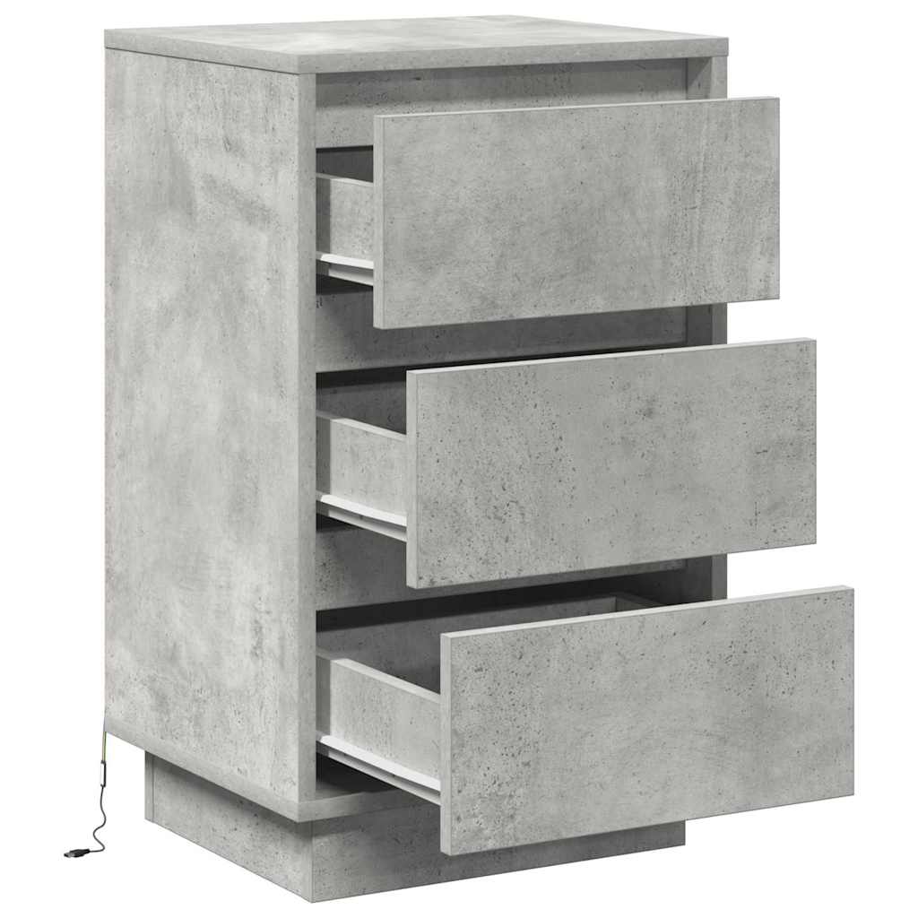 Nightstand Concrete Grey 39 x 34.5 x 65 cm Particleboard