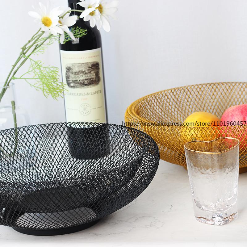 Nordic Creative Ironwork Wire Mesh Fruit Basket Double-Layer Modern Snack And Candy Storage Fruit Basket