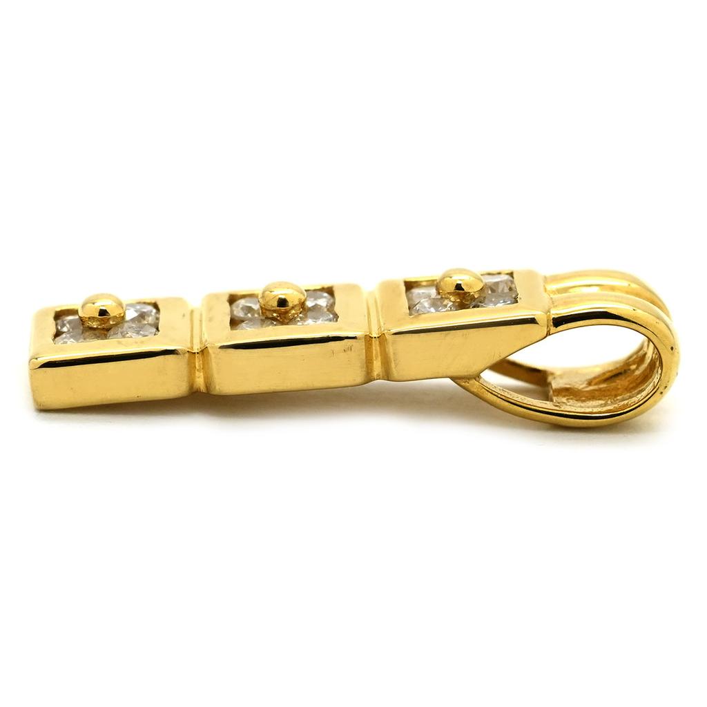 NON BRAND - Trilogy DiamondPendant top 18K Yellow Gold/diamond Array