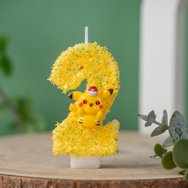 Creative Pokémon DIY Cake Decoration Digital Birthday Candles for First Birthday Celebration