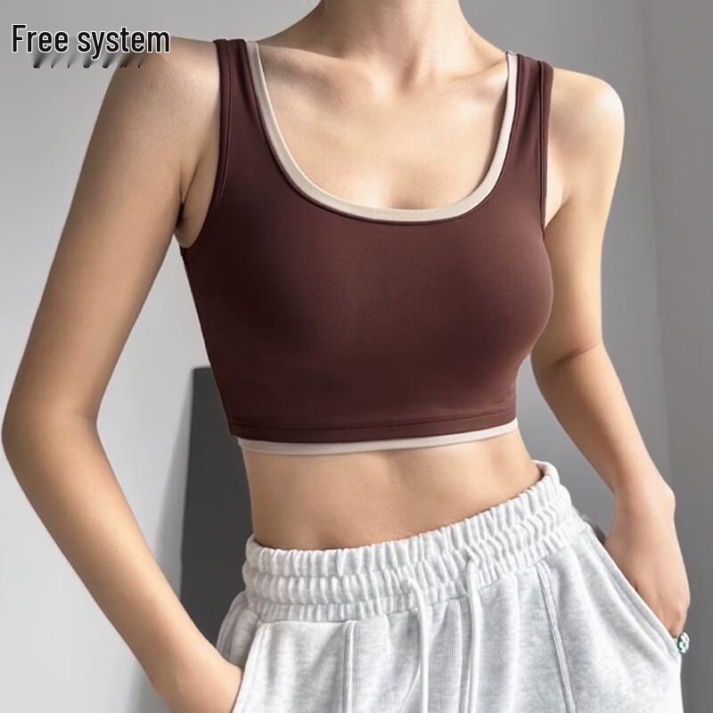 Women s Padded Sports Tank Top M кофейный