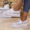 Runde Zehenpartie Damen Slip-on Loafer Mode Kristall Glitzer Anti-Rutsch Freizeit Schuhe für Damen Dicker Boden Flache Schuhe Frühling Sommer