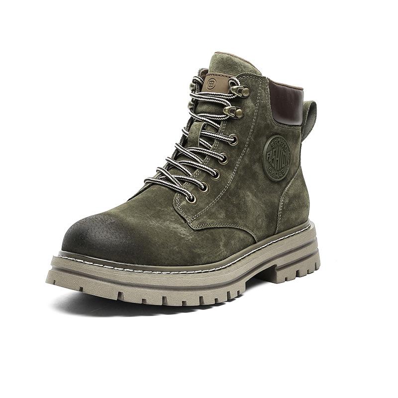 Autumn and winter new products men's and women's rhubarb boots thick-soled desert Martin boots women's locomotive outdoor tooling short boots