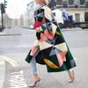 Milei Women's Autumn/Winter Long Printed Woolen Coat