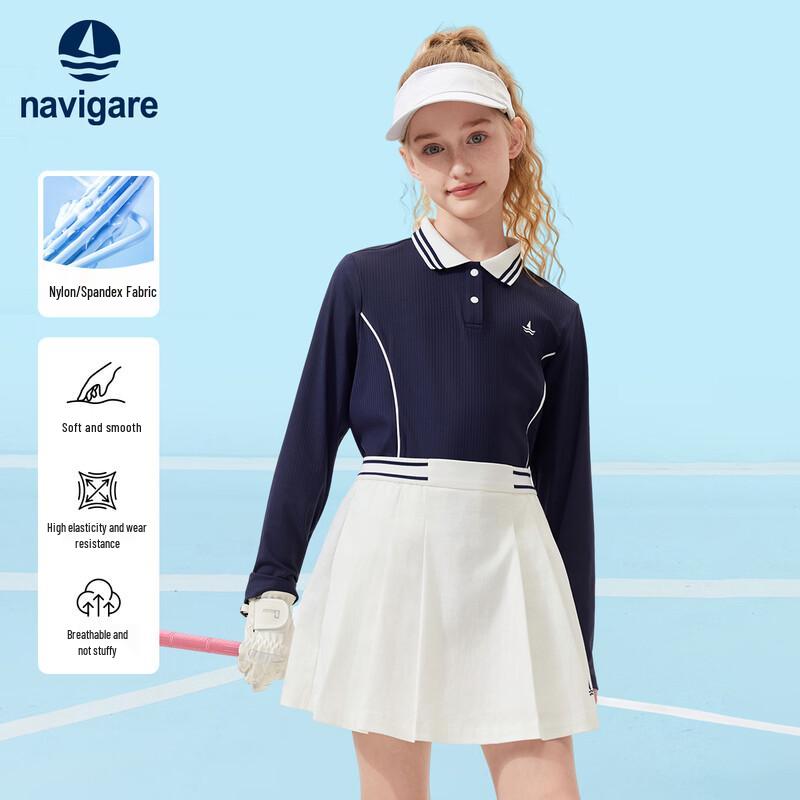 Navigare Girls' Long-Sleeve POLO Shirt