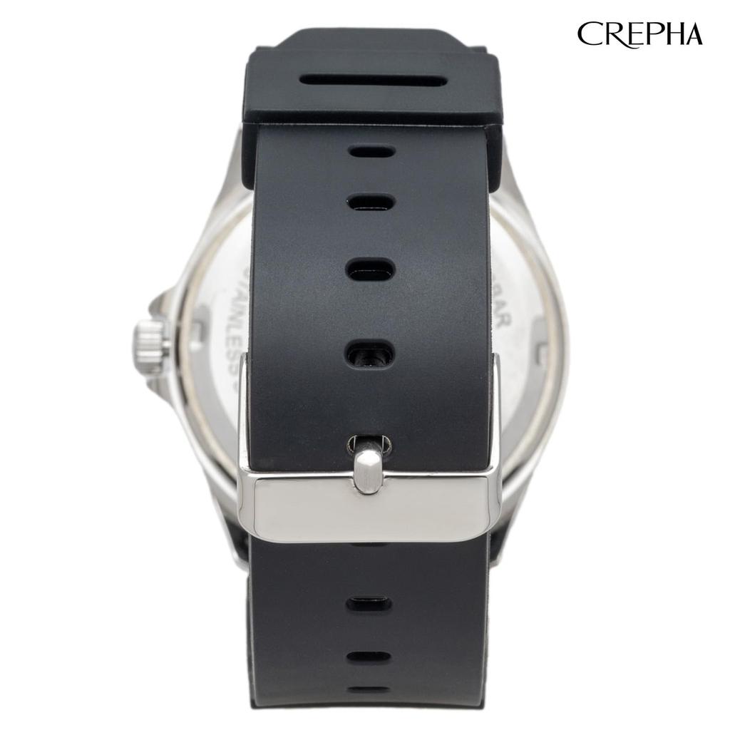 CREPHA Suitable for Quiet Second Japanese Quartz 10 ATM Water Luminous Rubber 20mm Band Men's Watch, Exams, Hand, Analog, Movement, Resistant,