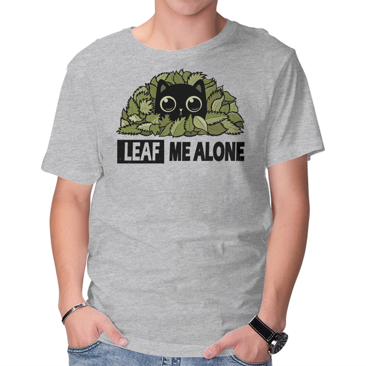 Unisex Crew Neck T-Shirt Leaf Me Alone Graphic Short Sleeve Casual Tee XS
