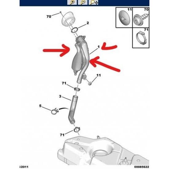 

Горловина паливного баку впускна труба Partner-Berlingo 1.9D 2003-2008 1503.T8