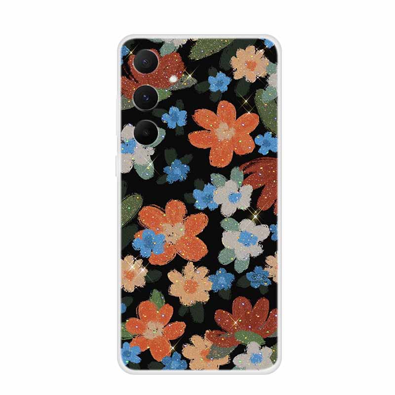 Colour Floral Phone Case for Samsung A05 A15 Clear Soft Case Silicone TPU Cover for Samsung Galaxy A25 A35 A55 Protective Funda