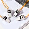 Loud Metal Whistle Team Sport With Rope Strong Sport Whistle Compact Wear Resistant Stainless Steel Whistles Lifeguards